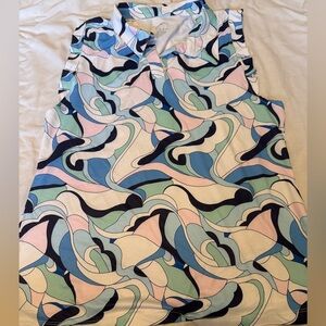Abstract Patterned Sleeveless Top